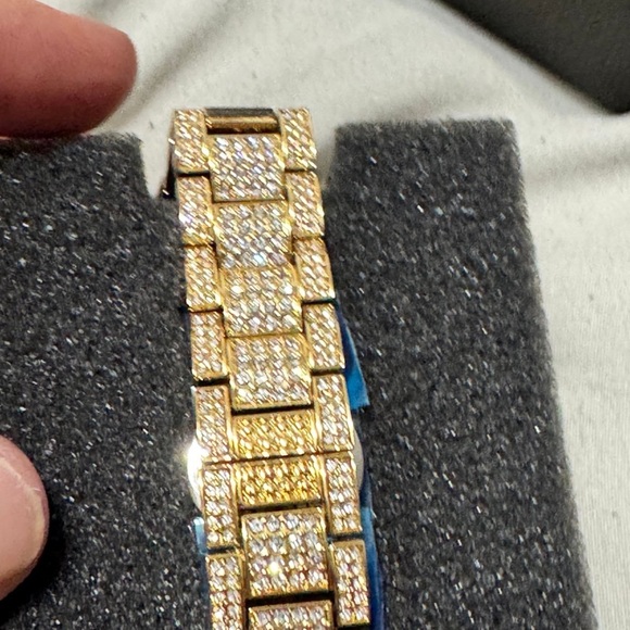 Gold and Silver Crystal-Embellished Watch - Picture 3 of 10
